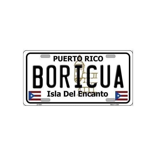 Puerto Rico License Plate — Boricua, Isla Del Encanto