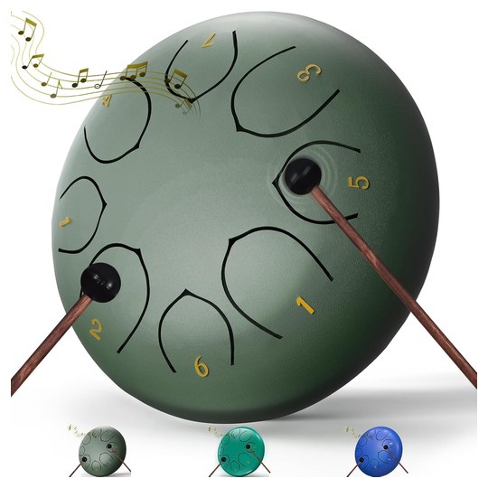 Steel Tongue Rain Drum — Green