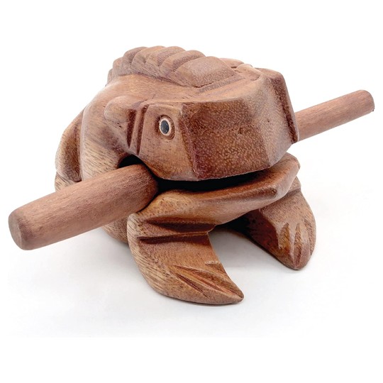 Wooden Frog Guiro — Croaking Rasp Instrument